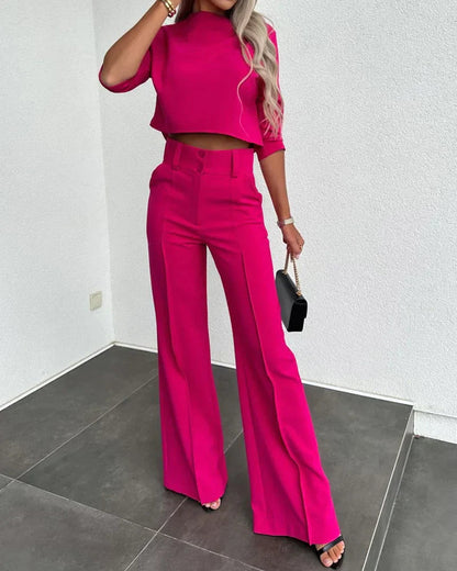 Clara - Schickes Langarmhemd und High-Waist-Hose für Damen