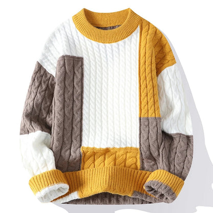 Josiah - Herren Patchwork-Strickpullover