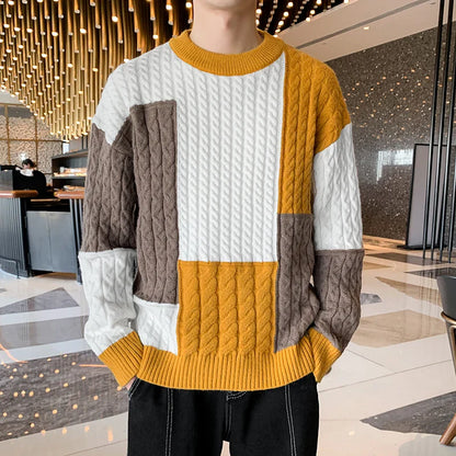 Josiah - Herren Patchwork-Strickpullover