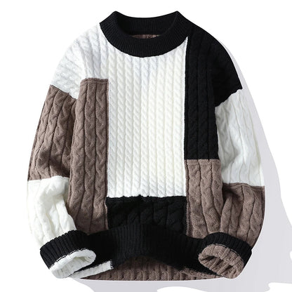 Josiah - Herren Patchwork-Strickpullover