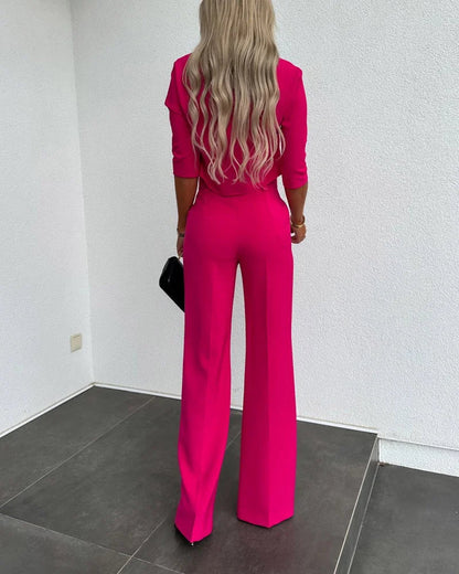 Clara - Schickes Langarmhemd und High-Waist-Hose für Damen