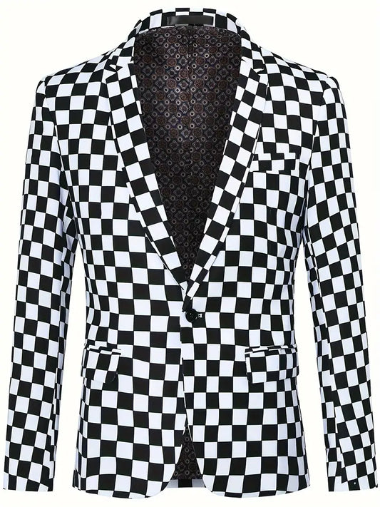 Checkered Pattern Anzugjacke für Männer - Stilvoll und Modern